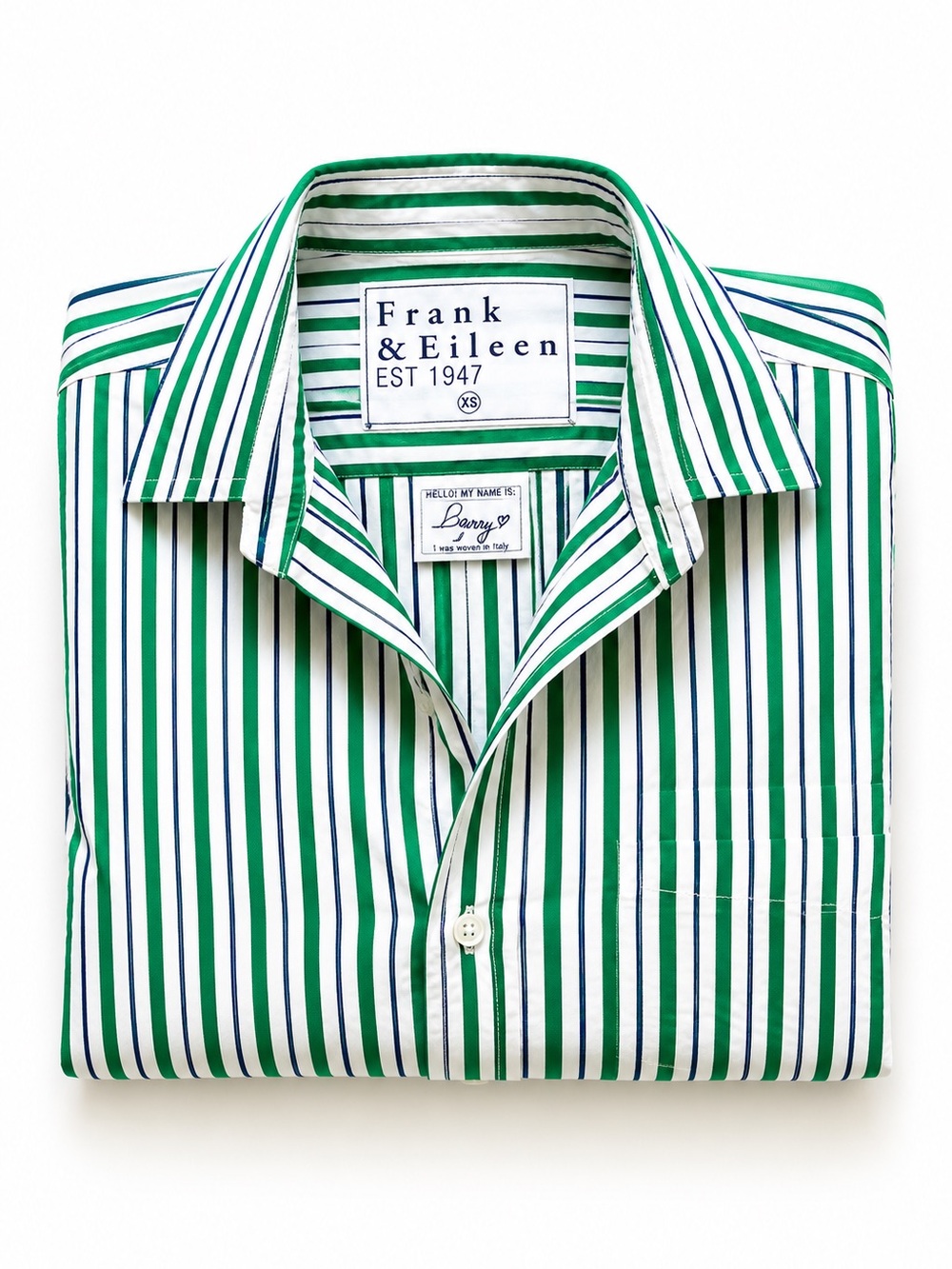 Frank & Eileen Barry Striped Crinkle Button-down XS